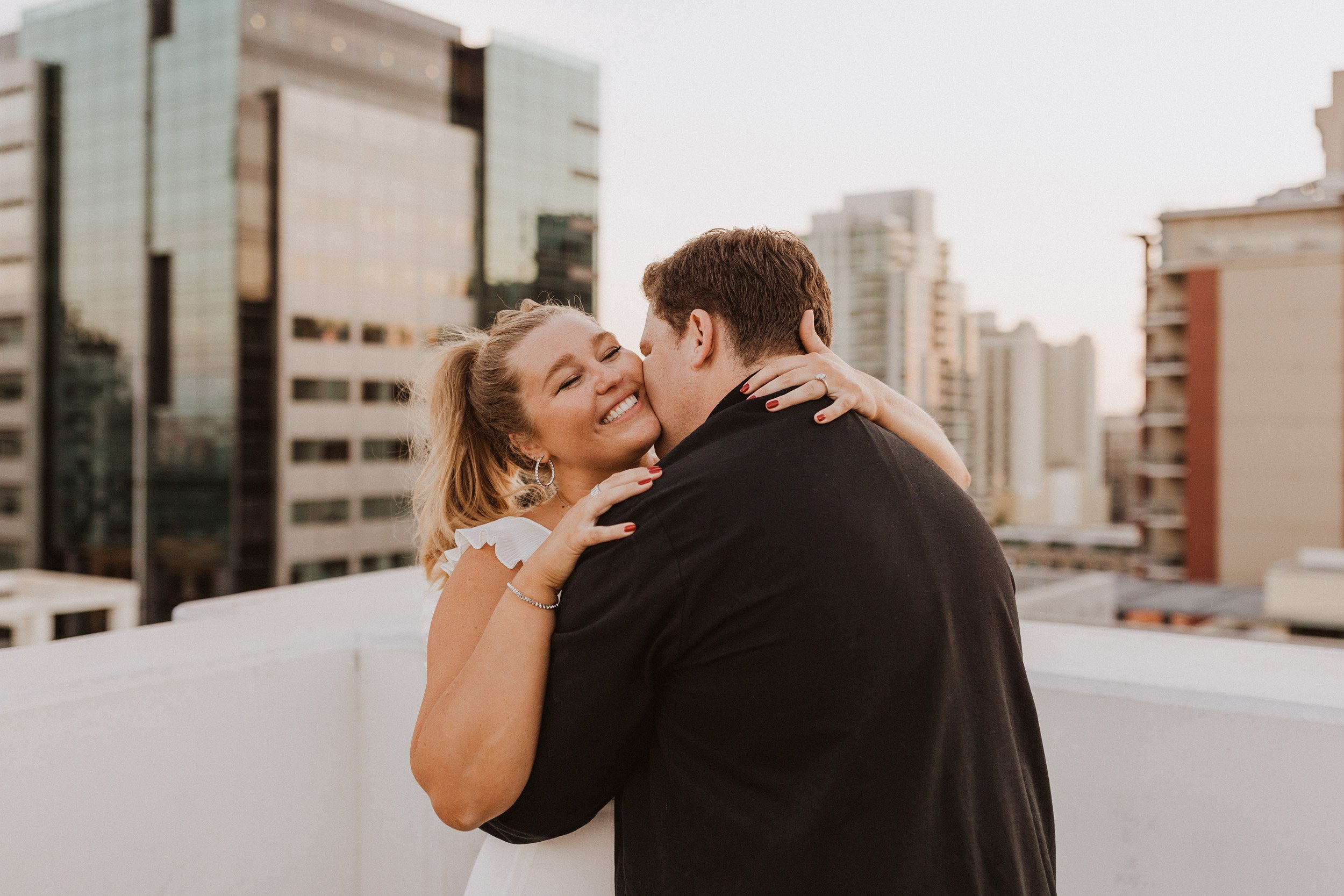 Rooftop Engagement Session | Audrey + Matthew